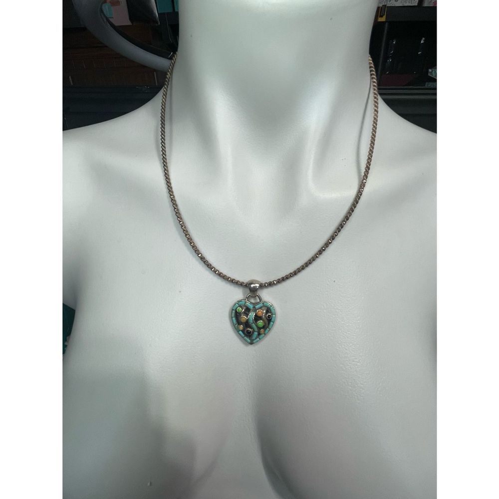 Sterling Silver Milor Choker With Turquoise Heart